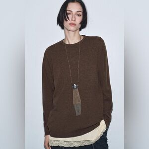 NWT Zara COMBINATION WOOL BLEND JUMPER